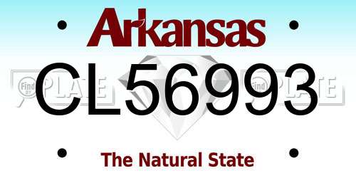 CL56993 Arkansas License Plate