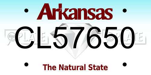 CL57650 Arkansas License Plate