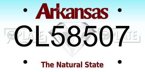 CL58507 Arkansas License Plate