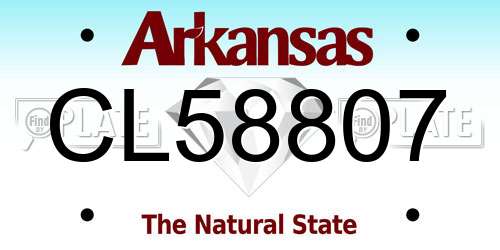 CL58807 Arkansas License Plate