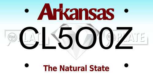 CL5O0Z Arkansas License Plate
