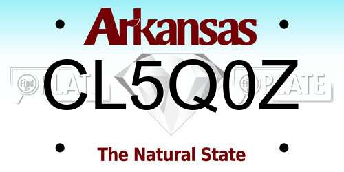 CL5Q0Z Arkansas License Plate