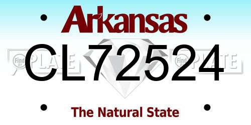 CL72524 Arkansas License Plate