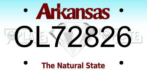 CL72826 Arkansas License Plate