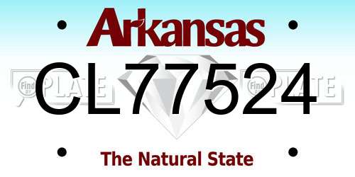 CL77524 Arkansas License Plate