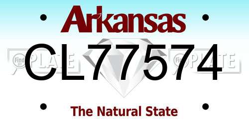 CL77574 Arkansas License Plate