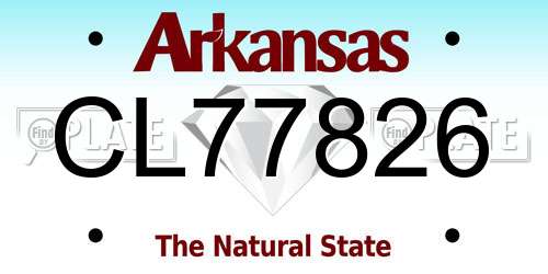 CL77826 Arkansas License Plate