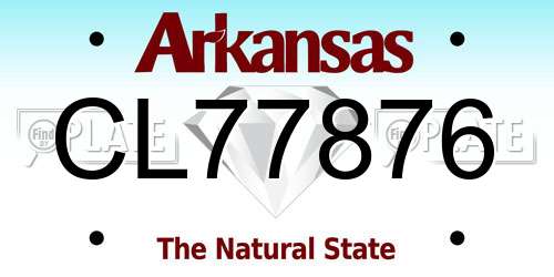 CL77876 Arkansas License Plate