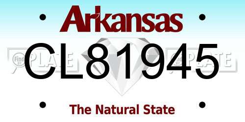 CL81945 Arkansas License Plate