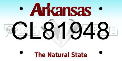 CL81948 Arkansas License Plate