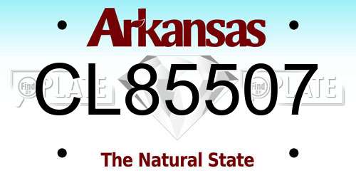 CL85507 Arkansas License Plate