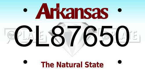 CL87650 Arkansas License Plate