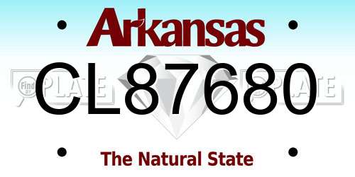 CL87680 Arkansas License Plate