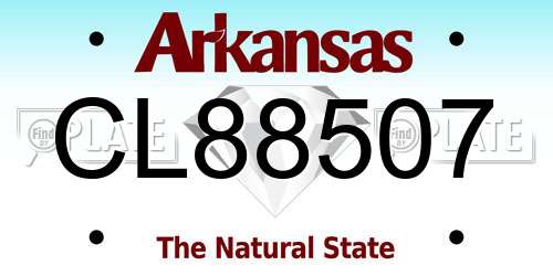 CL88507 Arkansas License Plate