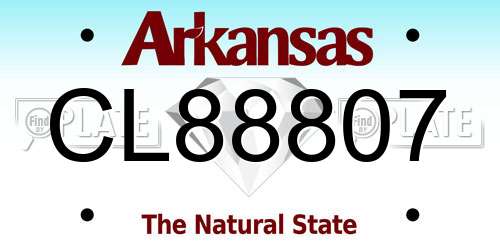 CL88807 Arkansas License Plate