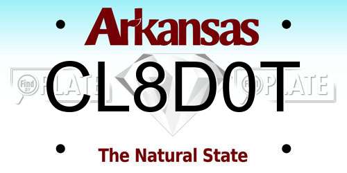 CL8D0T Arkansas License Plate