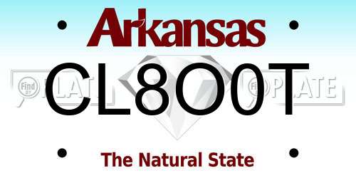 CL8O0T Arkansas License Plate