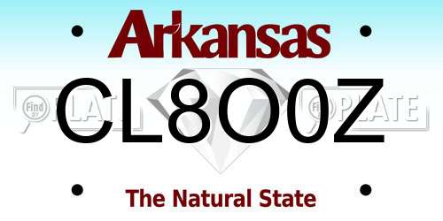 CL8O0Z Arkansas License Plate
