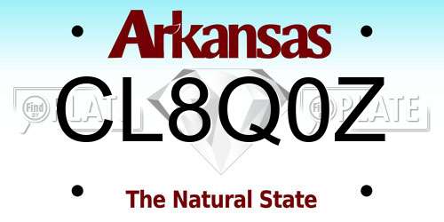 CL8Q0Z Arkansas License Plate