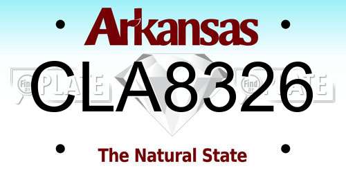 CLA8326 Arkansas License Plate
