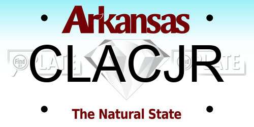 CLACJR Arkansas License Plate