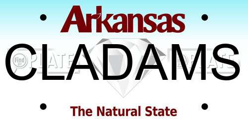 CLADAMS Arkansas License Plate