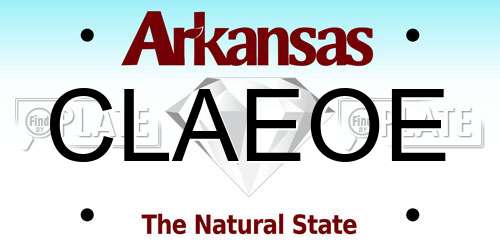 CLAEOE Arkansas License Plate