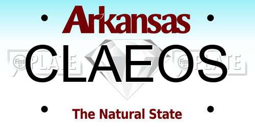 CLAEOS Arkansas License Plate