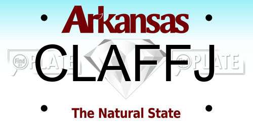 CLAFFJ Arkansas License Plate