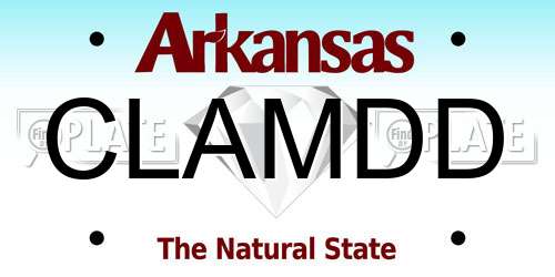 CLAMDD Arkansas License Plate