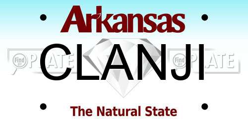 CLANJI Arkansas License Plate