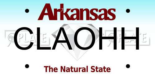 CLAOHH Arkansas License Plate