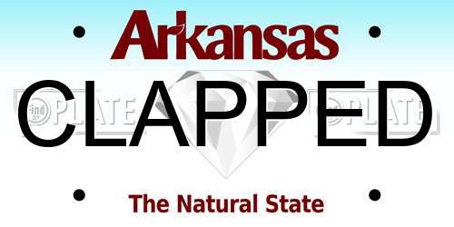 CLAPPED Arkansas License Plate