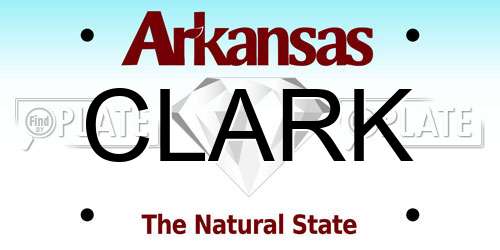 CLARK Arkansas License Plate