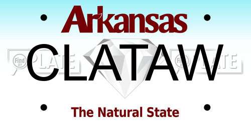 CLATAW Arkansas License Plate