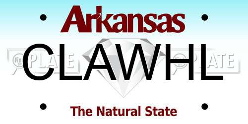 CLAWHL Arkansas License Plate