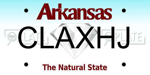 CLAXHJ Arkansas License Plate