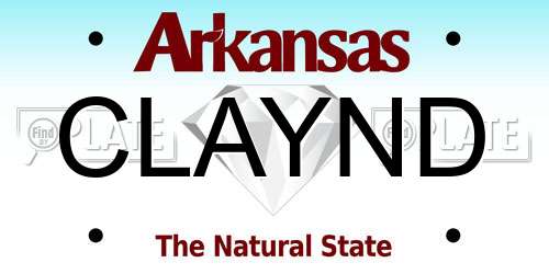 CLAYND Arkansas License Plate
