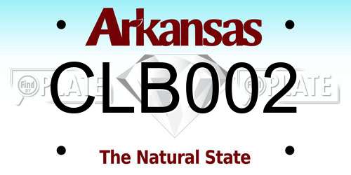 CLB002 Arkansas License Plate