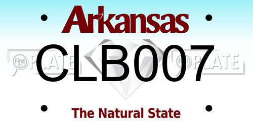 CLB007 Arkansas License Plate