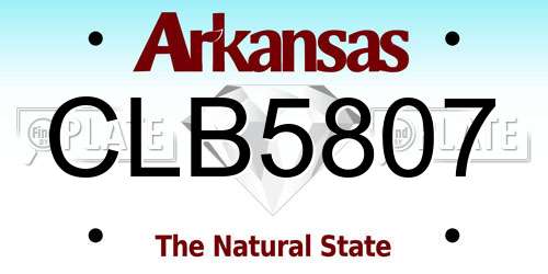 CLB5807 Arkansas License Plate