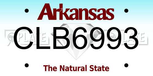 CLB6993 Arkansas License Plate