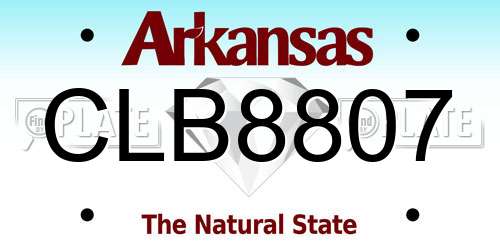 CLB8807 Arkansas License Plate