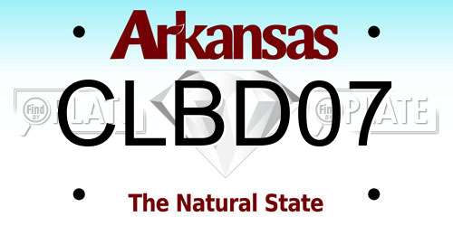 CLBD07 Arkansas License Plate