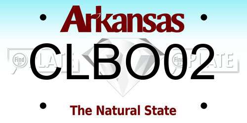 CLBO02 Arkansas License Plate
