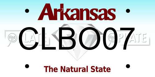 CLBO07 Arkansas License Plate