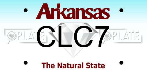 CLC7 Arkansas License Plate
