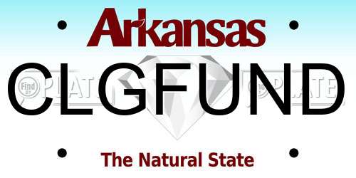 CLGFUND Arkansas License Plate