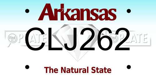 CLJ262 Arkansas License Plate