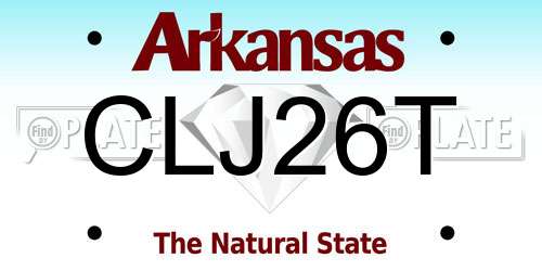 CLJ26T Arkansas License Plate